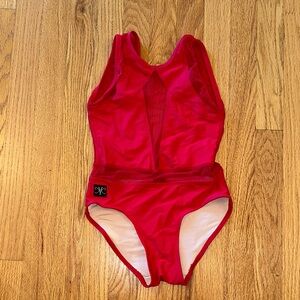 Kandi Kouture Red Leotard with Mesh
